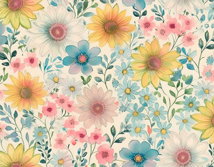 shabby chic cottage core ditsy floral pattern 