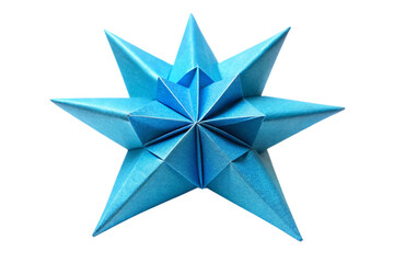 Fototapeta premium Blue paper star origami png