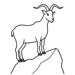 Obraz premium Majestic Goat on Rocky Mountain Peak - Vector Art Illustration