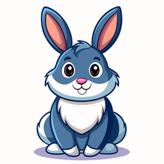 Obraz premium A Cute Cartoon Blue Bunny with Pink Ears and White Fur