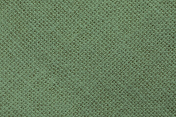 Sage color fabric as background, top view