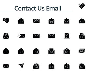Email 25 Solid Glyph icon pack including mail mail mail envelope edit