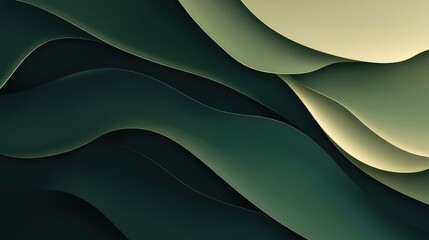 Fototapeta premium Minimalist abstract background with earthy green and deep ebony highlights.