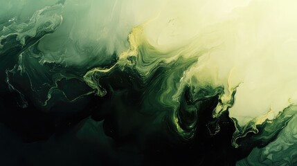 Minimalist abstract background with earthy green and deep ebony highlights.