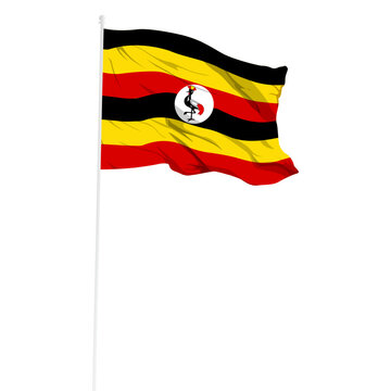 recommend clip art: Vector illustration of wavy Uganda flag on transparent background