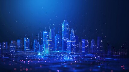 Fototapeta premium Digital Cityscape - Futuristic City