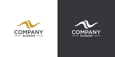 letter N abstract geometry logo vector design