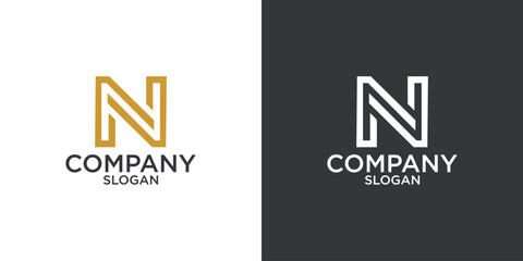 letter N abstract geometry logo vector design