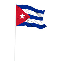 Vector illustration of wavy Cuba flag on transparent background