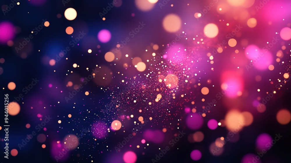 Aufkleber a vibrant abstract background filled with colorful bokeh lights, creating a dreamy and festive atmos