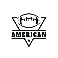 Classic retro vintage design, with American football elements. in an inverted triangle shape Sports Logo