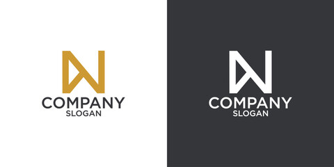 letter N abstract geometry logo vector design