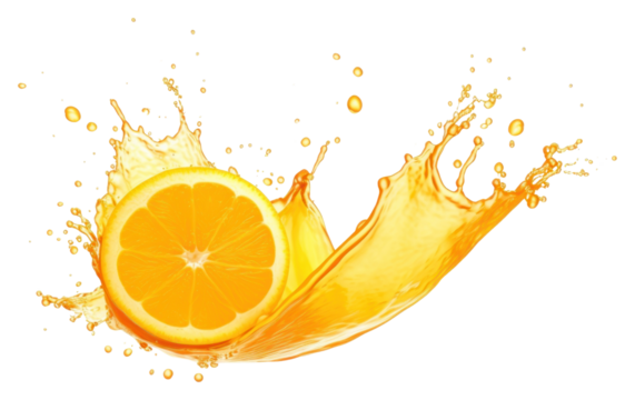 PNG Orange juice splash fruit food white background. - Powered by Adobe