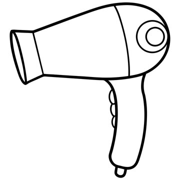recommend clip art: Hair Dryer line art Vector