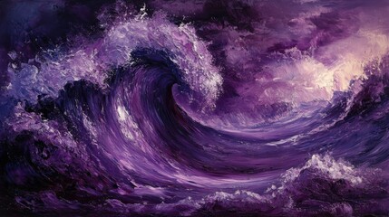 Abstract Purple Ocean Wave