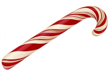 Obraz premium Classic Red and White Candy Cane Isolated on White Background