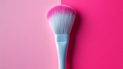 Makeup Brush on Dual Pink Background