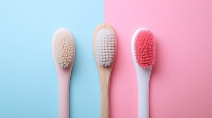 Toothbrush Trio on Vibrant Background