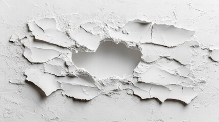 Obraz premium Damaged Wall with Peeling Paint and Hole