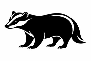 Silhouette of badger vector illustration, Honey Badger vector silhouette 

