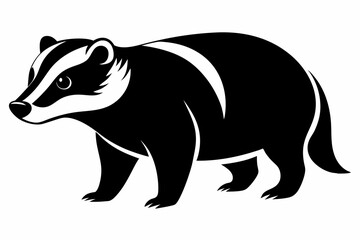Silhouette of badger vector illustration, Honey Badger vector silhouette 

