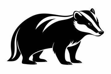Silhouette of badger vector illustration, Honey Badger vector silhouette 

