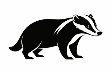 Obraz premium Silhouette of badger vector illustration, Honey Badger vector silhouette