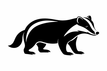 Silhouette of badger vector illustration, Honey Badger vector silhouette 

