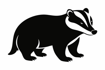 Obraz premium Silhouette of badger vector illustration, Honey Badger vector silhouette