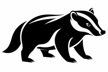 Silhouette of badger vector illustration, Honey Badger vector silhouette 

