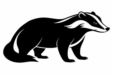 Obraz premium Silhouette of badger vector illustration, Honey Badger vector silhouette