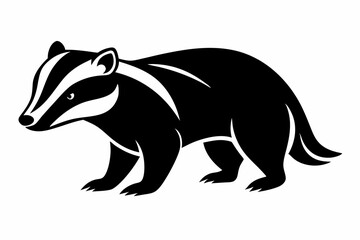 Silhouette of badger vector illustration, Honey Badger vector silhouette 

