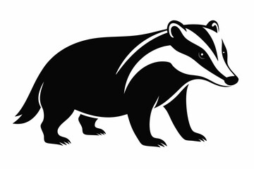 Badger icon, badger silhouette vector, Honey Badger
