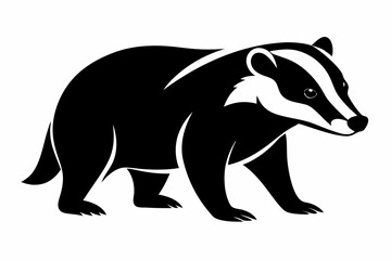 Fototapeta premium Badger icon, badger silhouette vector, Honey Badger 