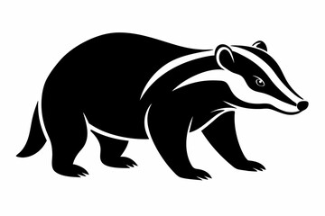 Badger icon, badger silhouette vector, Honey Badger
