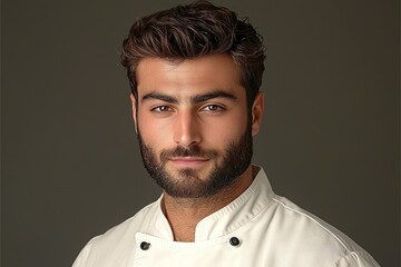 Obraz premium Handsome Young Chef in White Uniform