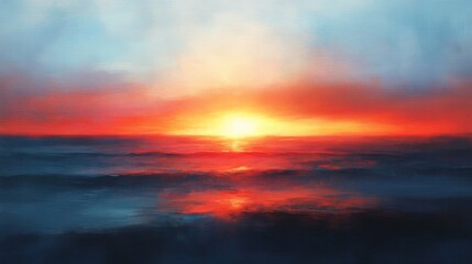 Fototapeta premium Stunning Sunset Over Ocean Waves