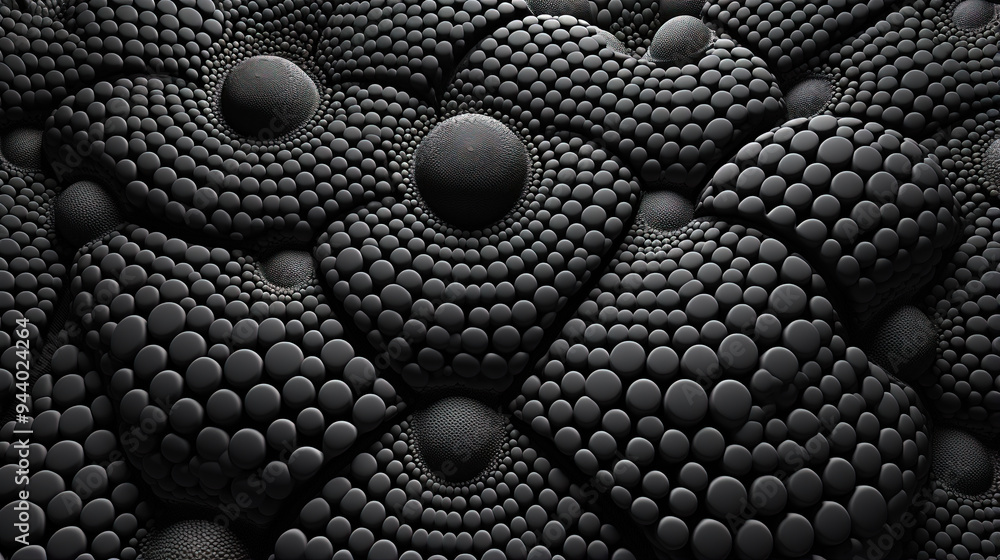 Aufkleber abstract background with dotted fractal ornament and science styled cellular mesh