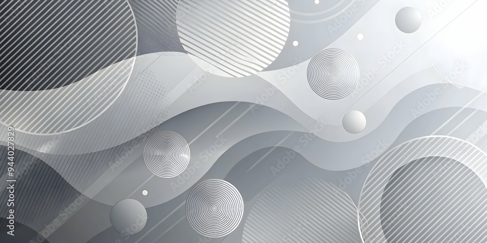 Poster ethereal whispers: soft, flowing waves of white on a subtle gradient background create a serene and 