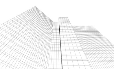 Fototapeta premium Architecture building vector 3d illustration on white background