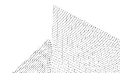 Architecture building vector 3d illustration on white background