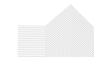 Architecture building vector 3d illustration on white background