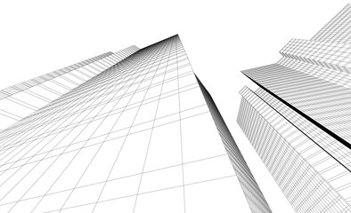 Fototapeta premium Architecture building vector 3d illustration on white background