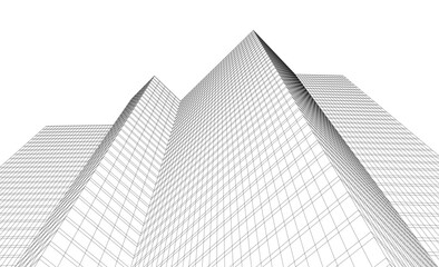 Fototapeta premium Architecture building vector 3d illustration on white background