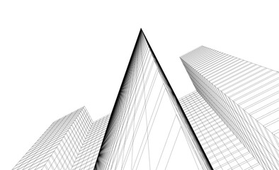 Fototapeta premium Architecture building vector 3d illustration on white background