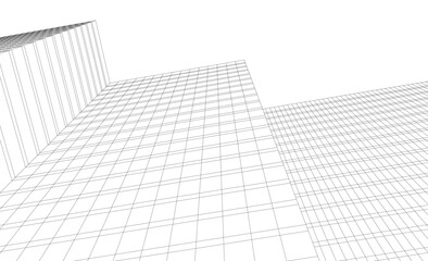 Fototapeta premium Architecture building vector 3d illustration on white background