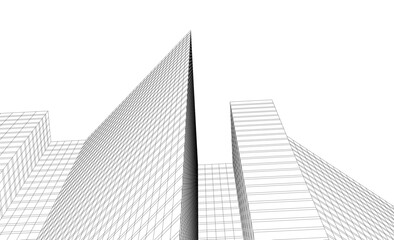 Fototapeta premium Architecture building vector 3d illustration on white background
