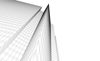 Fototapeta premium Architecture building vector 3d illustration on white background