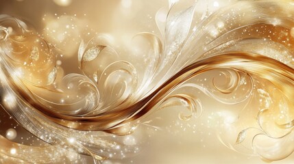 Abstract Gold Swirl Art