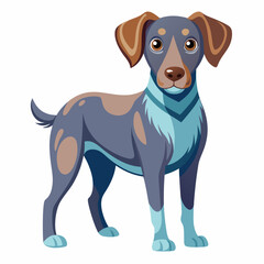 Fototapeta premium A Cartoon Illustration of a Blue and Brown Dog with Brown Ears